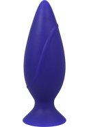 Corked Silicone Anal Plug - Medium - Blue