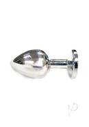 Rouge Smooth Stainless Steel Anal Plug - Large - Clear Jewel
