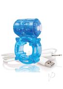 Charged Bigo Rechargeable Vibe Ring Waterproof Cockring Blue