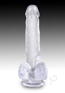 King Cock Dildo With Balls 6in - Clear