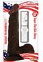 All American Whoppers Vibrating Dildo With Balls 8in - Chocolate
