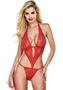 Lace And Mesh Teddy-red-(disc)