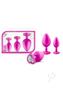 Luxe Bling Plugs Silicone Training Kit With White Gems (3 Size Kit) - Pink