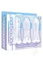 The 9`s - Vibrating Sextenders, 3-pack, Nubbed, Contoured, Ribbed - Clear