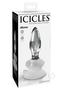 Icicles No. 91 Glass Anal Plug With Bendable Silicone Suction Cup - Clear