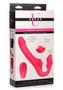 Strap U Licking Vibrating Rechargeable Silicone Strapless Strap-on With Remote Control - Pink