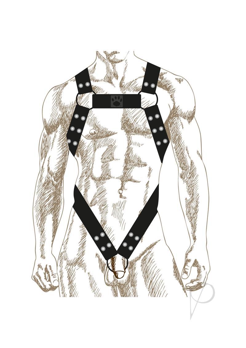 Prowler Red Butch Body Harness - Xlarge - Black/silver